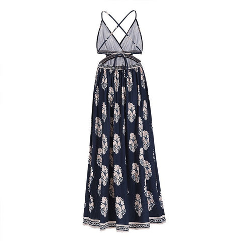 Summer Casual Elegant Sexy Bohemian Backless Long Maxi Dress CODE: KAR2193