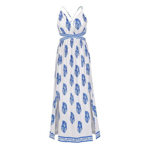 Summer Casual Elegant Sexy Bohemian Backless Long Maxi Dress CODE: KAR2193