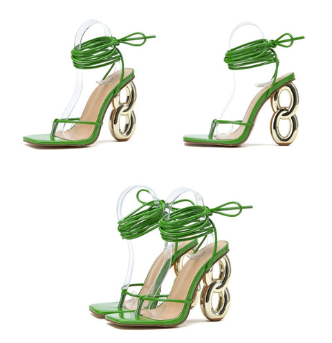 Cross Ankle Strap Strange High Heel Sandals CODE: READY1048