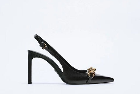 New Pumps Chain Pointe Stiletto Slingback High Heel Sandal CODE: KAR2198