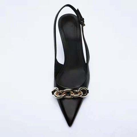 New Pumps Chain Pointe Stiletto Slingback High Heel Sandal CODE: KAR2198