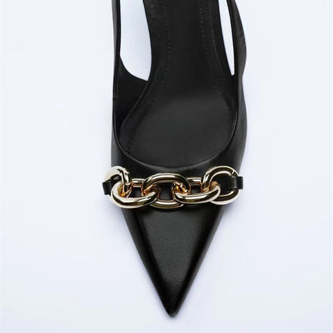New Pumps Chain Pointe Stiletto Slingback High Heel Sandal CODE: KAR2198