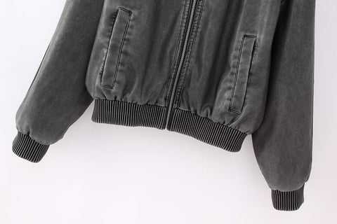 New Turtleneck Cropped Long Sleeve Zip Casual Jacket CODE: KAR2207
