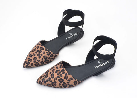 New Leopard Fashion Baotou Pointed Casual Sexy Flat Shoe CODE: KAR2211