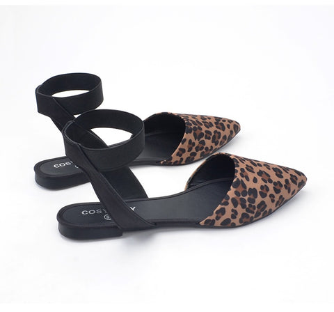 New Leopard Fashion Baotou Pointed Casual Sexy Flat Shoe CODE: KAR2211