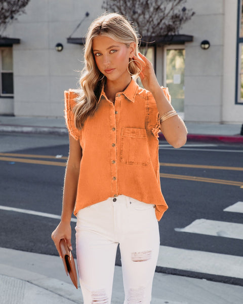 Summer Fashion Flying Sleeve LOOSE Casual Single Breasted Top CODE: KAR2213