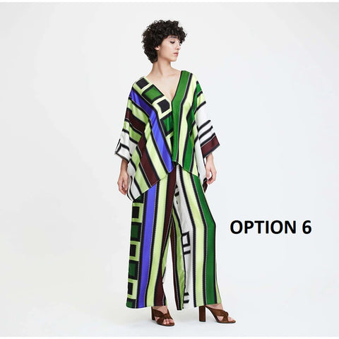 Autumn Printed Bat Sleeves Top High Waist Straight Pant 2 Piece Casual Set CODE: KAR2215