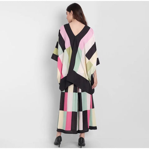 Autumn Printed Bat Sleeves Top High Waist Straight Pant 2 Piece Casual Set CODE: KAR2215