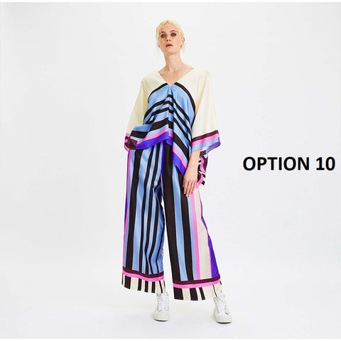 Autumn Printed Bat Sleeves Top High Waist Straight Pant 2 Piece Casual Set CODE: KAR2215