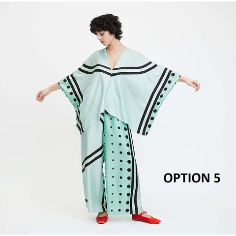 Autumn Printed Bat Sleeves Top High Waist Straight Pant 2 Piece Casual Set CODE: KAR2215