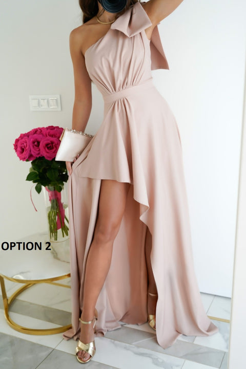 New Fashion Diagonal Shoulder Casual Large Swing Elegant Dress CODE: KAR2219