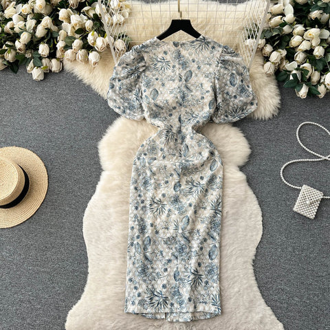 New Embroidery High Quality Lace Splicing Long Dress CODE: KAR2235