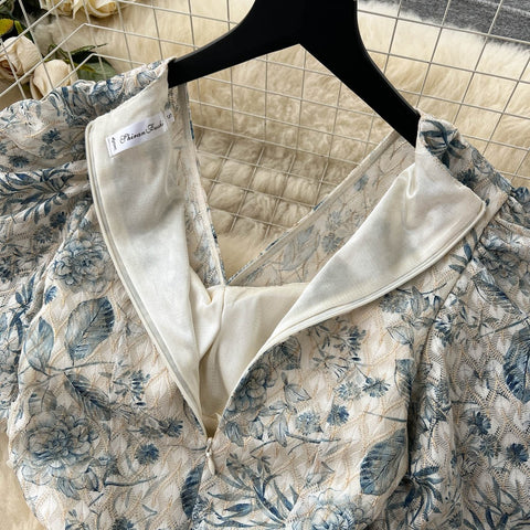 New Embroidery High Quality Lace Splicing Long Dress CODE: KAR2235