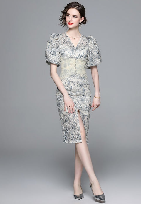 New Embroidery High Quality Lace Splicing Long Dress CODE: KAR2235