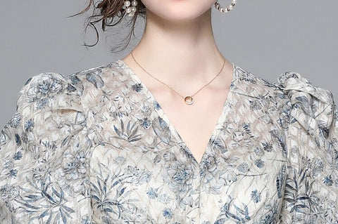 New Embroidery High Quality Lace Splicing Long Dress CODE: KAR2235