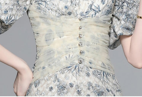 New Embroidery High Quality Lace Splicing Long Dress CODE: KAR2235