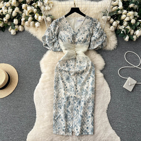 New Embroidery High Quality Lace Splicing Long Dress CODE: KAR2235