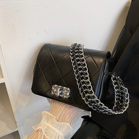 New Summer Rhombus Chain Single Shoulder Texture Small Square Bag CODE: KAR2238