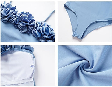 New Tong One Rose Blue Senior Feeling Ancient Swimsuit CODE: KAR2242