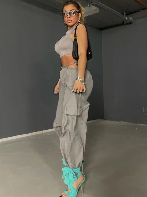 New Fashion High Waist Sexy Bodycon Cargo Pant CODE: KAR2246