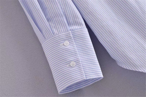 New Fashion Multicolor Loose Asymmetric Poplin Long Sleeve Button Shirt CODE: KAR2248