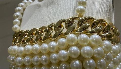 New Pearls Square Neck Sleeveless Backless Straps Casual Beads Tank Top CODE: KAR2250
