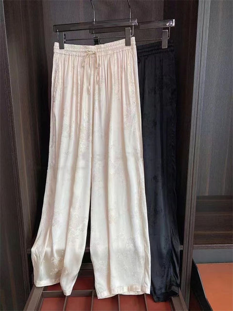 New Summer Thin Ice Silk Flower Straight Pant CODE: KAR2255