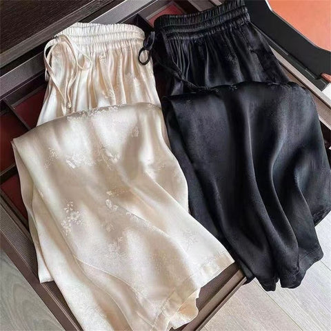 New Summer Thin Ice Silk Flower Straight Pant CODE: KAR2255