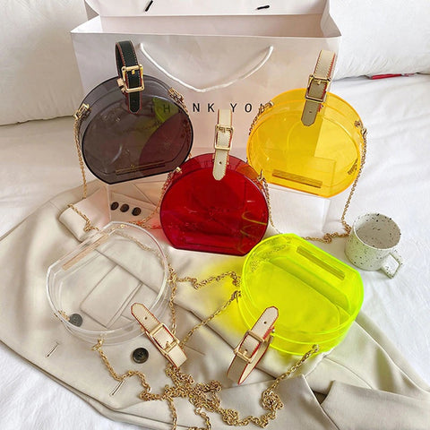 New Transparent Acrylic Jelly Bucket Candy Color Bag CODE: KAR2256