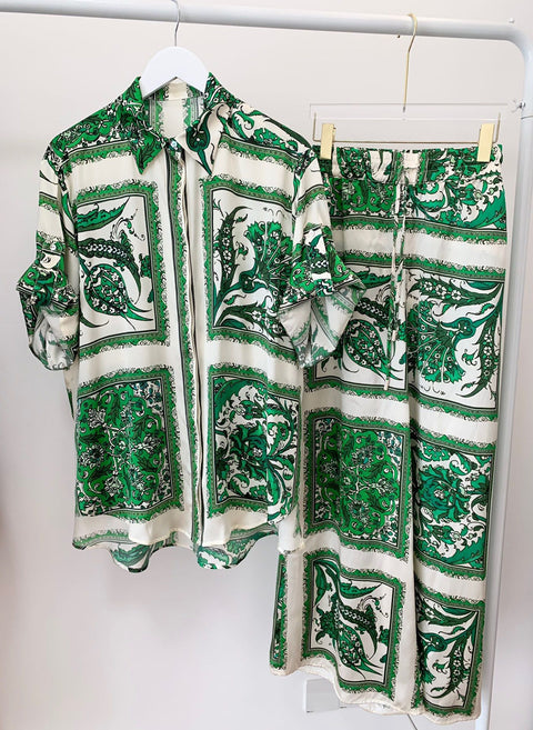 New Print Elastic Bazin Baggy Pant Rock Style Famous Suit 2 Piece Set CODE: KAR2258