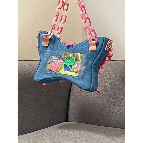 Square Butterfly Handheld Crossbody Large Chain Bag CODE: KAR2264