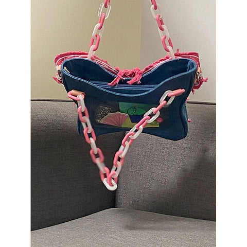 Square Butterfly Handheld Crossbody Large Chain Bag CODE: KAR2264