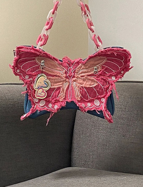 Square Butterfly Handheld Crossbody Large Chain Bag CODE: KAR2264