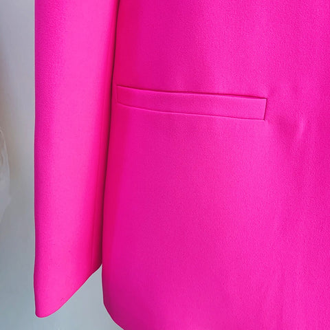 New Fashion Single Button Color Block Blazer Flare Pant Set CODE: KAR2269