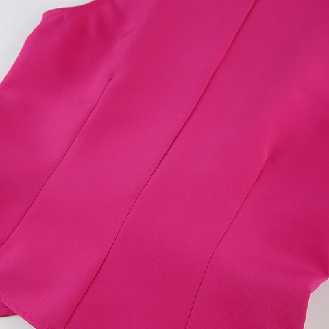 Summer Elegant Button Vest Blazer High Waist Wide Leg Pant 2 Piece Set CODE: KAR2271