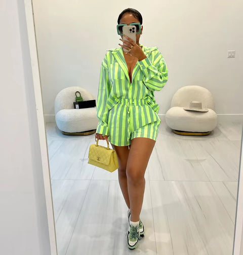 New Fashion Print Elastic Short Rock Style 2 Piece Set CODE: KAR2288