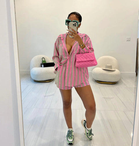 New Fashion Print Elastic Short Rock Style 2 Piece Set CODE: KAR2288