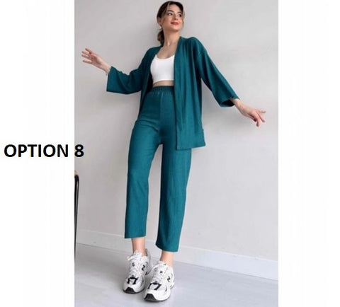 Summer Fashion Wrist Sleeve Top And Pant 2 Piece Set CODE: KAR2289