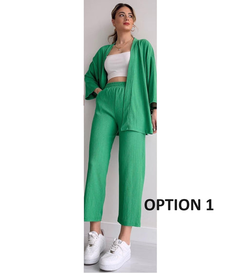 Summer Fashion Wrist Sleeve Top And Pant 2 Piece Set CODE: KAR2289