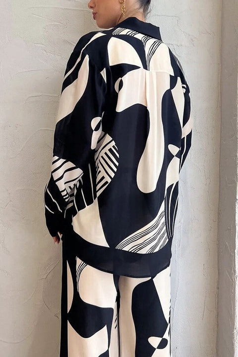 Summer Autumn Long Sleeve Shirt And Pant 2 Piece Set CODE: KAR2291