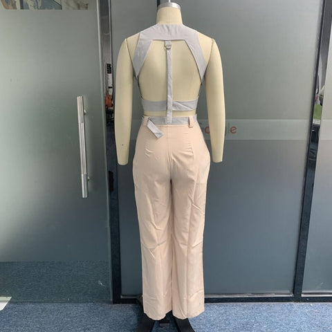 New Arrival Matching Solid Color Top And Pant Two Piece Set CODE: KAR2299
