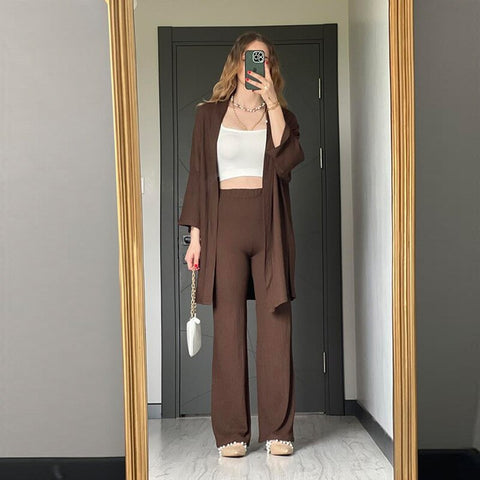 New Fashion Autum Long Sleeve Sheath Matching Top And Pant Two Piece Set CODE: KAR2301