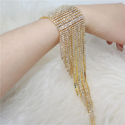 New Hyperbole Long Tassel Rhinestone Fancy Bracelet CODE: KAR2304