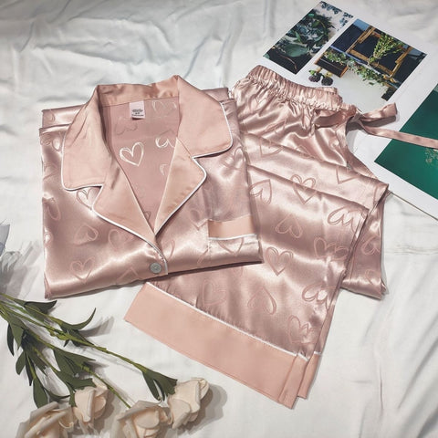 Autumn Ins Wind Thin Net Pajama Set CODE: KAR2312