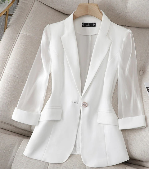 New Summer One Button Short Casual Three-Quarter Sleeve Blazer CODE: KAR2314