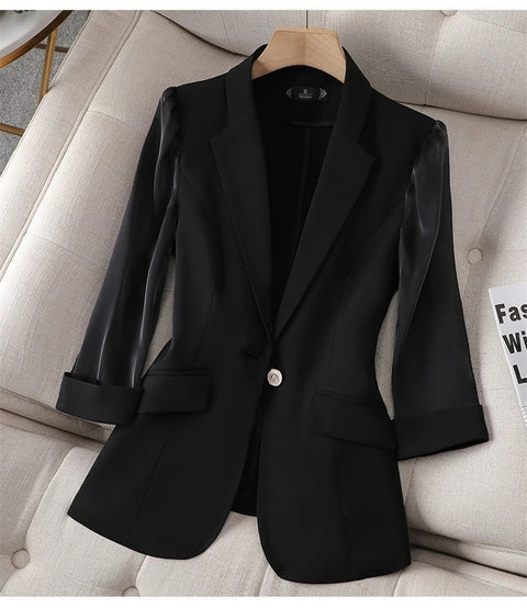 New Summer One Button Short Casual Three-Quarter Sleeve Blazer CODE: KAR2314