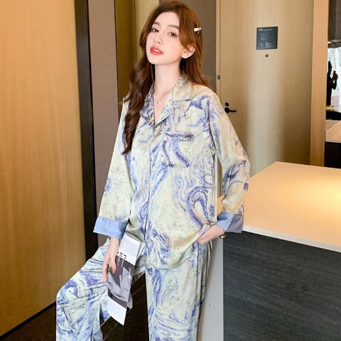 New Fashion Long Sleeve Printed Two Piece Set CODE: KAR2316
