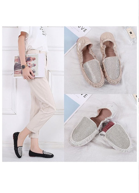 New rhinestone Sequined Cloth crystal foldable ballet flat shoe CODE: KAR2323