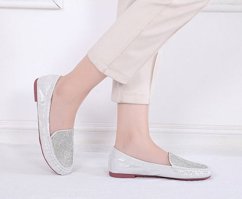 New rhinestone Sequined Cloth crystal foldable ballet flat shoe CODE: KAR2323