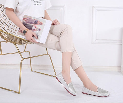 New rhinestone Sequined Cloth crystal foldable ballet flat shoe CODE: KAR2323